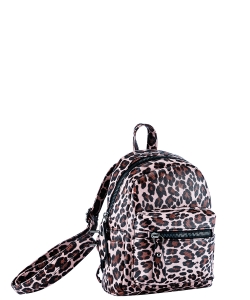 Leopard Print Mini Backpack BA320090 LIGHT ROSE
